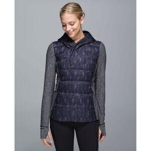 Lululemon Women Fluff Off Down Pullover Stained Glass Nightfall Black 4